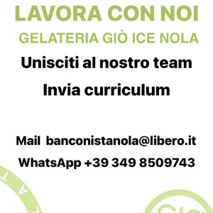 Banconista gelateria part time e full time 