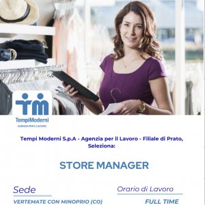 TEMPI MODERNI SPA ricerca STORE MANAGER a Vertemate Con Minoprio, CO, Italia