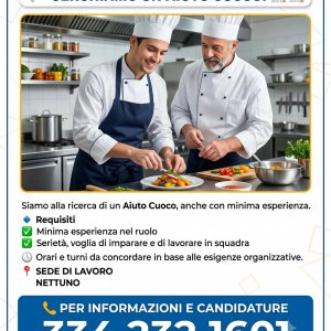 ETICA SERVIZI SRL ricerca AIUTO CUOCO a Nettuno, RM, Italia