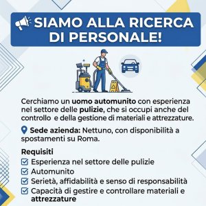 ETICA SERVIZI SRL ricerca ADDETTA/O ALLE PULIZIE a Nettuno, RM, Italia