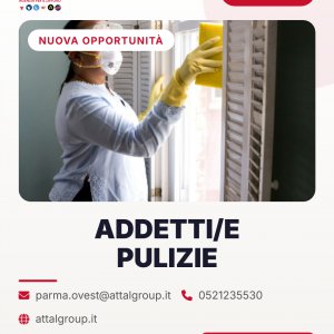 Attal group spa ricerca ADDETTA/O ALLE PULIZIE a Parma, PR, Italia
